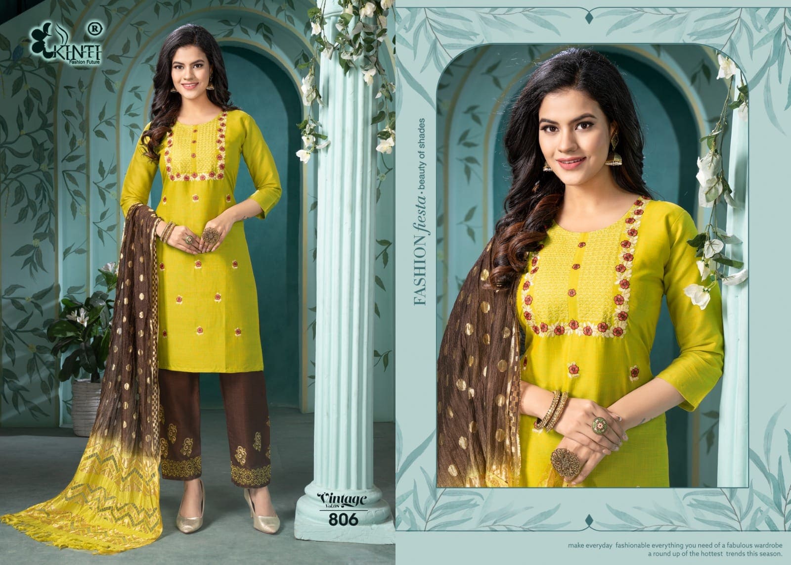 Kinti Vintage Vol 8 Designer Readymade Kurti Pant With Dupatta